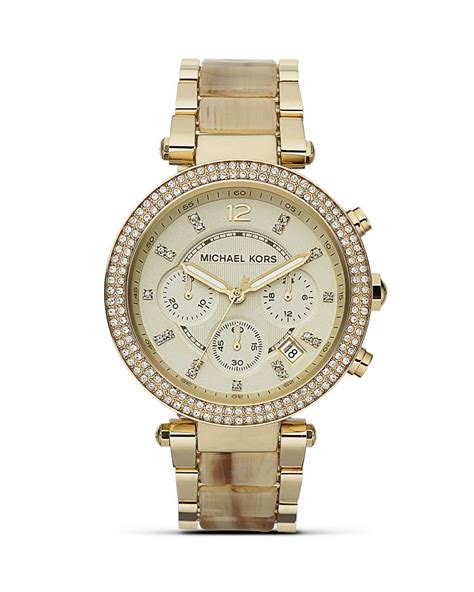 Michael Kors Faux Horn Parker Watch, 39mm Jewelry